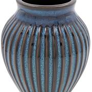 Coastal Blue Ribbed Vase