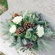 Outdoor Christmas Grave Flower Arrangement