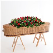 All Red Coffin Spray of Flowers